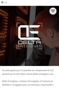 Delta Enseignes et WeeMars s'engagent pour un web plus responsable !