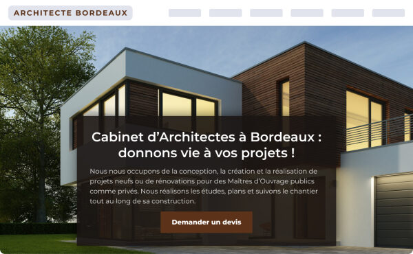 Un design unique pour votre site web pour cabinet architecte