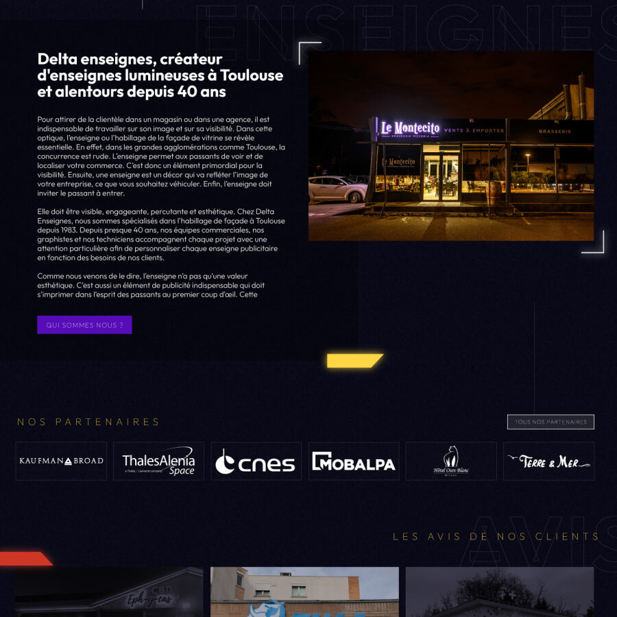 Création de site internet : Delta Enseignes à Toulouse partie 4
